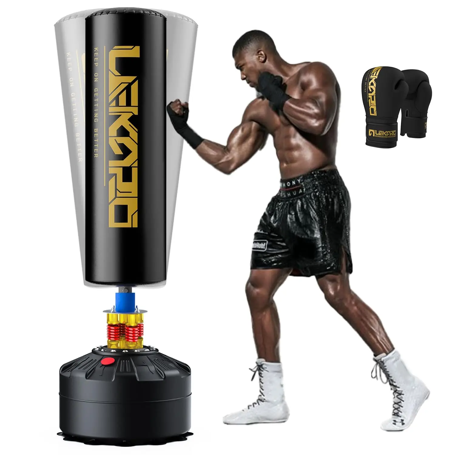 Freestanding Punching Bag with Boxing Gloves, Heavy Boxing Bag with Stand for Adult Kids, Standing Kickboxing Bag