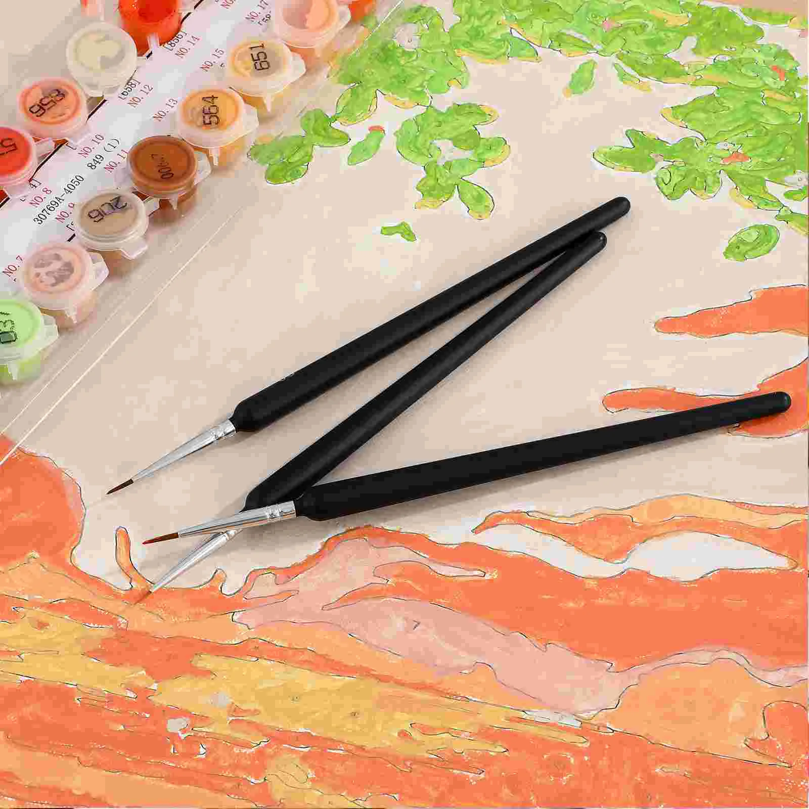 5 Pcs Manicure Hook Line Pen Chinese Painting Watercolor Brush Oil Special Pieces (000-0-1-3-5 Five Big Bags)