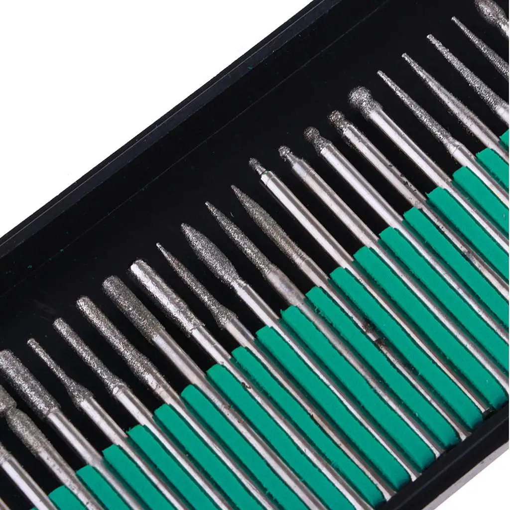 30pcs Emery Diamond Grinding Head Set Precision Grinding for Model Tools and Surface Finishing
