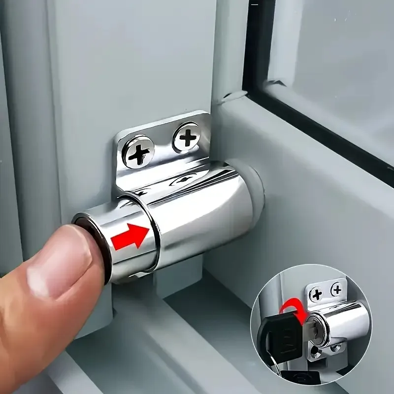 2 Keys 1 Set Sliding Door Window Locks with Baby Child Safety Protection Antitheft Aluminum Alloy Door Security Lock Catches