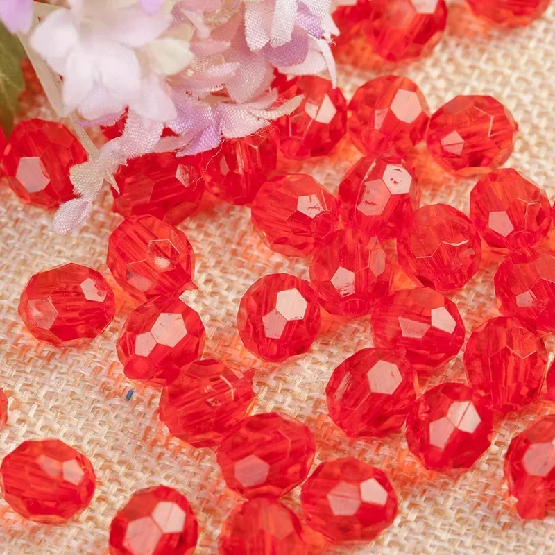 6-30mm transparent bead angle bead 32 section acrylic a material imitation crystal loose bead DIY bouquet beading material 500g