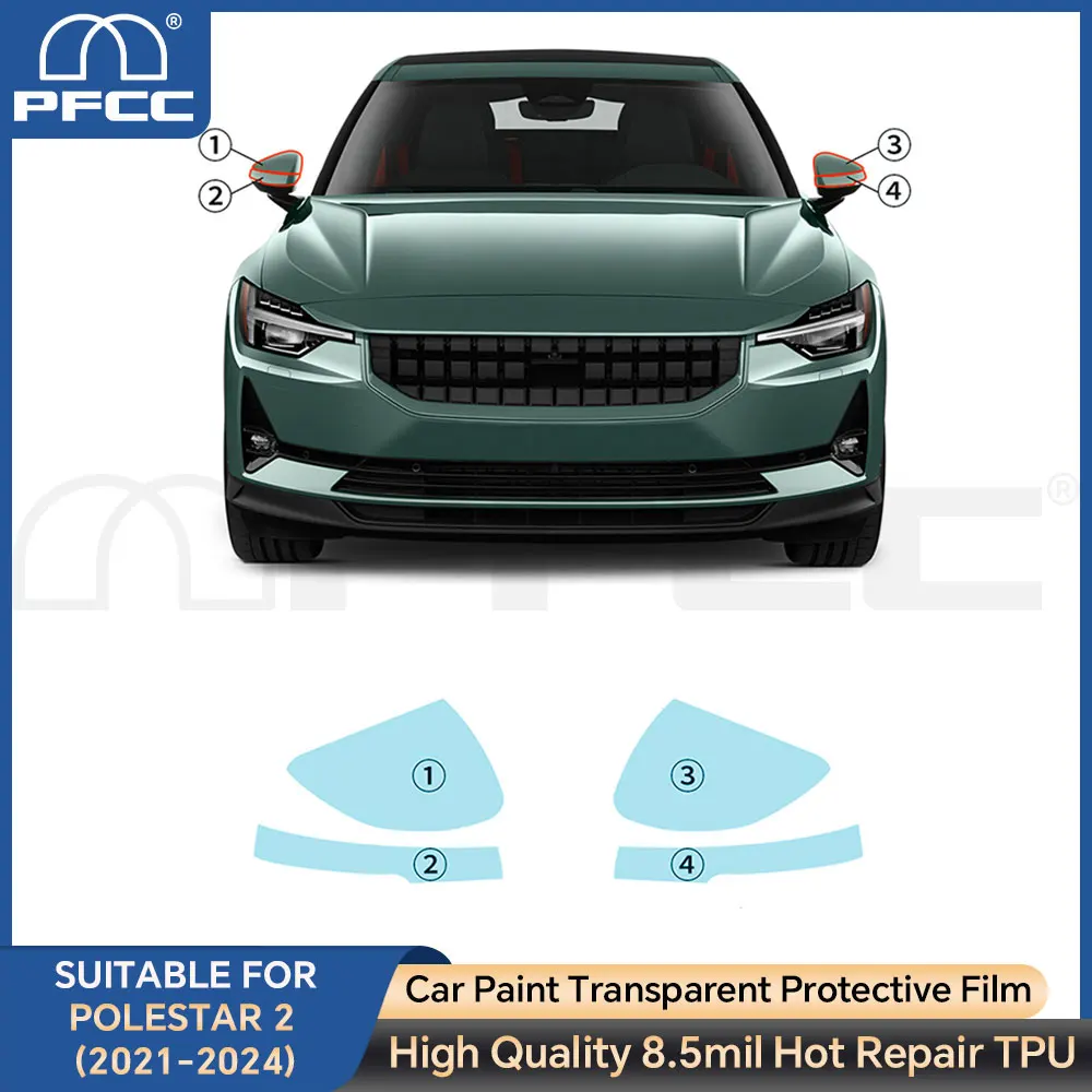 

Headlight Rearview Film For Polestar 2 2021-2024 TPU Protection Film Car Sticker Anti-scratch Protective B-Pillars Clear Film