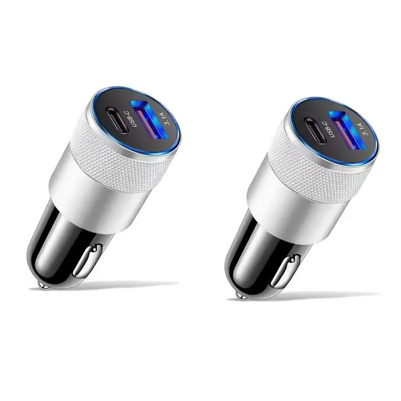 3.1A USB Autolader Type C Snel Opladen Telefoonadapter Voor Xiaomi Huawei PD Telefoonlader Auto Adapter Socket Sigarettenaansteker