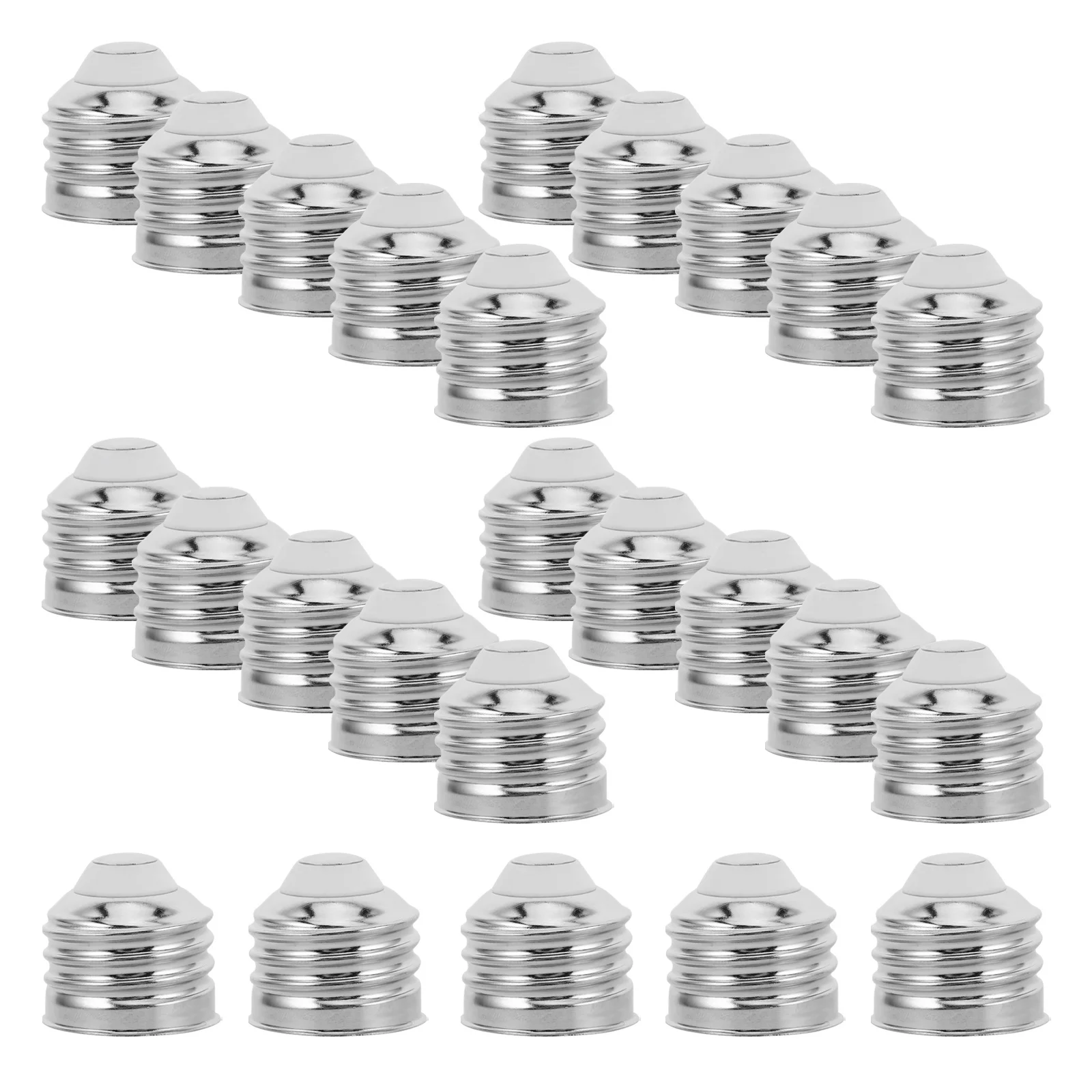 

50pcs E27 Lamp Holder Adapter Aluminum Nickel-Plated Light Bulb Socket For Led Bulbs Solder-Free Installation Secure Thread