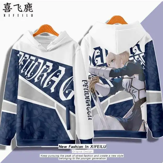 

Anime Fate/Stay Night Altria Pendragon Hooded Hoodie Cosplay Autumn Winter Men Women Coat Loose Jacket Tops anime