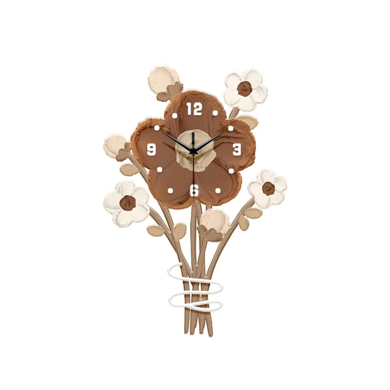 

Tulip living room Luminous clock decorative painting flower led wall clock