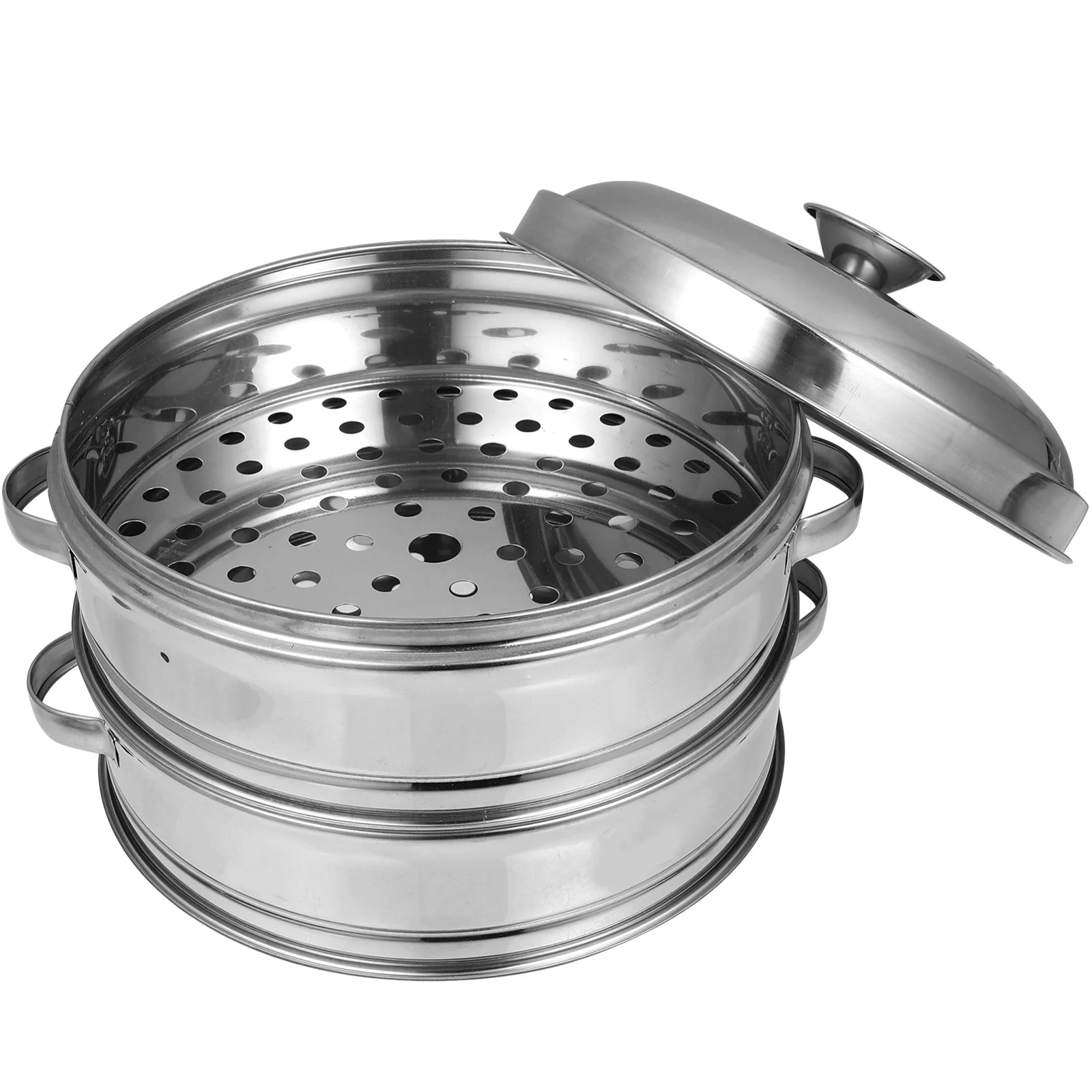 

1Set Stainless Steel Steamer Pot Basket Multi Purpose Food Steaming Container for Dumplings Veggies Buns Cookware Accessories