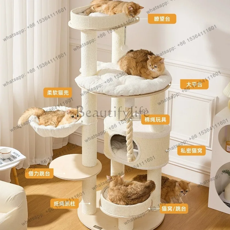 Mueble Moderno Minimalista de Madera Maciza para Gatos, Estructura de Escalada Nórdica Creativa, Juguete para Mascotas, Nido para Gatos y Rascador FYCT