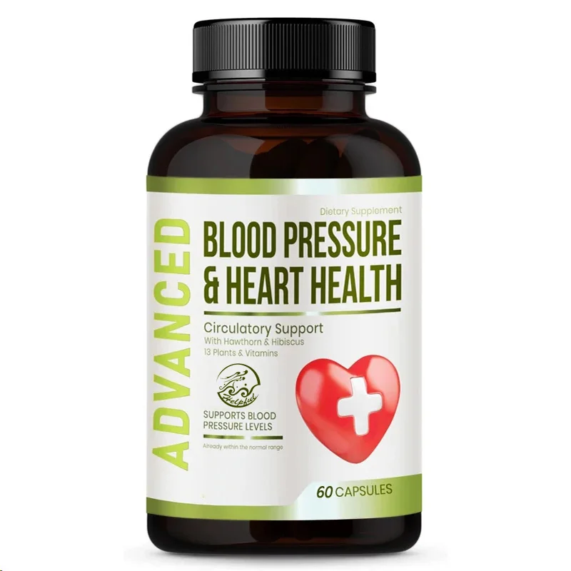 Blood pressure support supplement using hawthorn berries and hibiscustosupport blood pressure and healthy circulation 60capsules