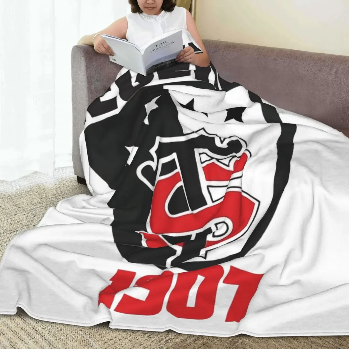 Stade Toulousain Knitted Blanket Rugby Union Flannel Throw Blankets Airplane Travel Printed Ultra-Soft Warm Bedsprea