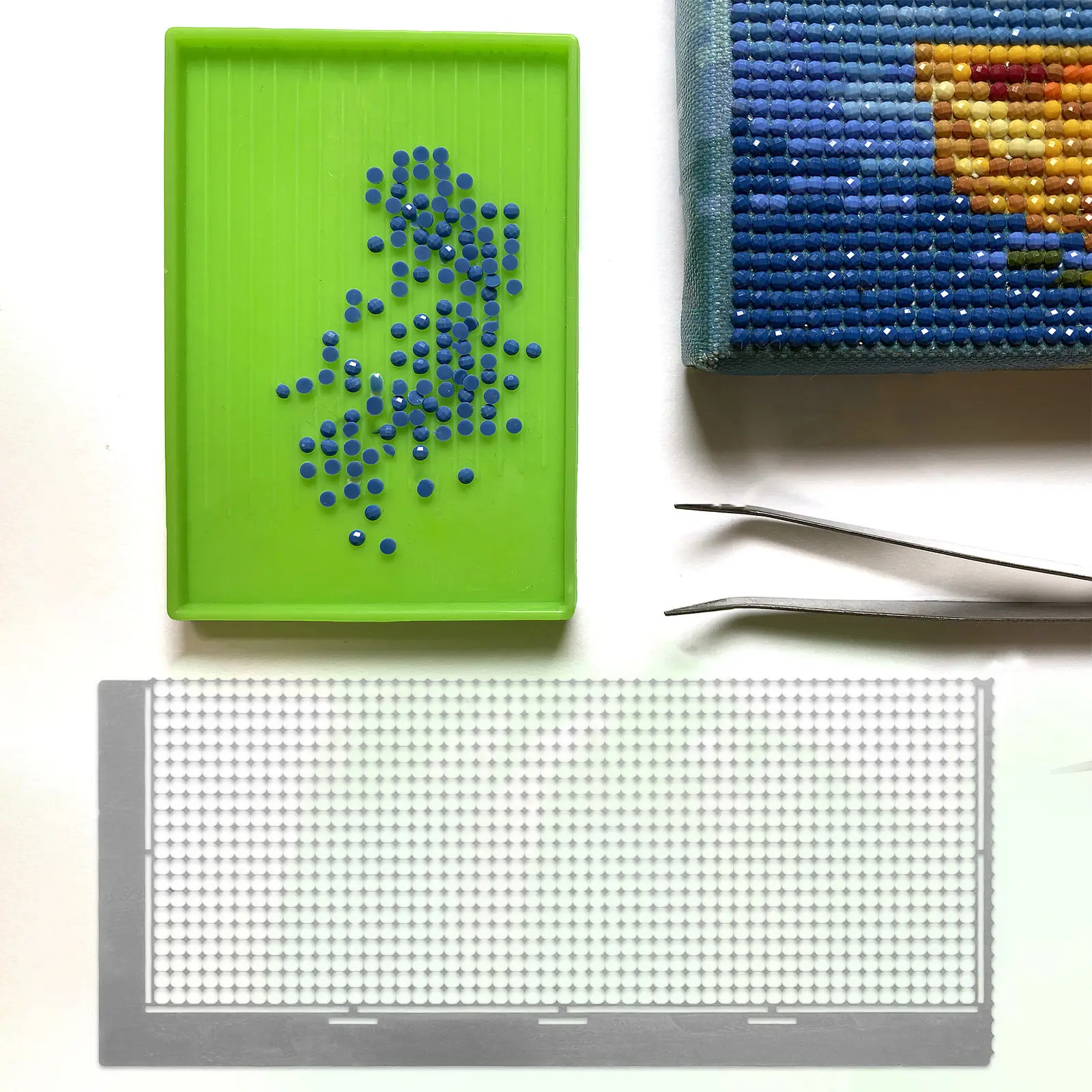 

2Pcs Rhinestone Painting Ruler Heavy-Duty Stainless Steel 1020 Hole Positioning Tool for 5D Rhinestone