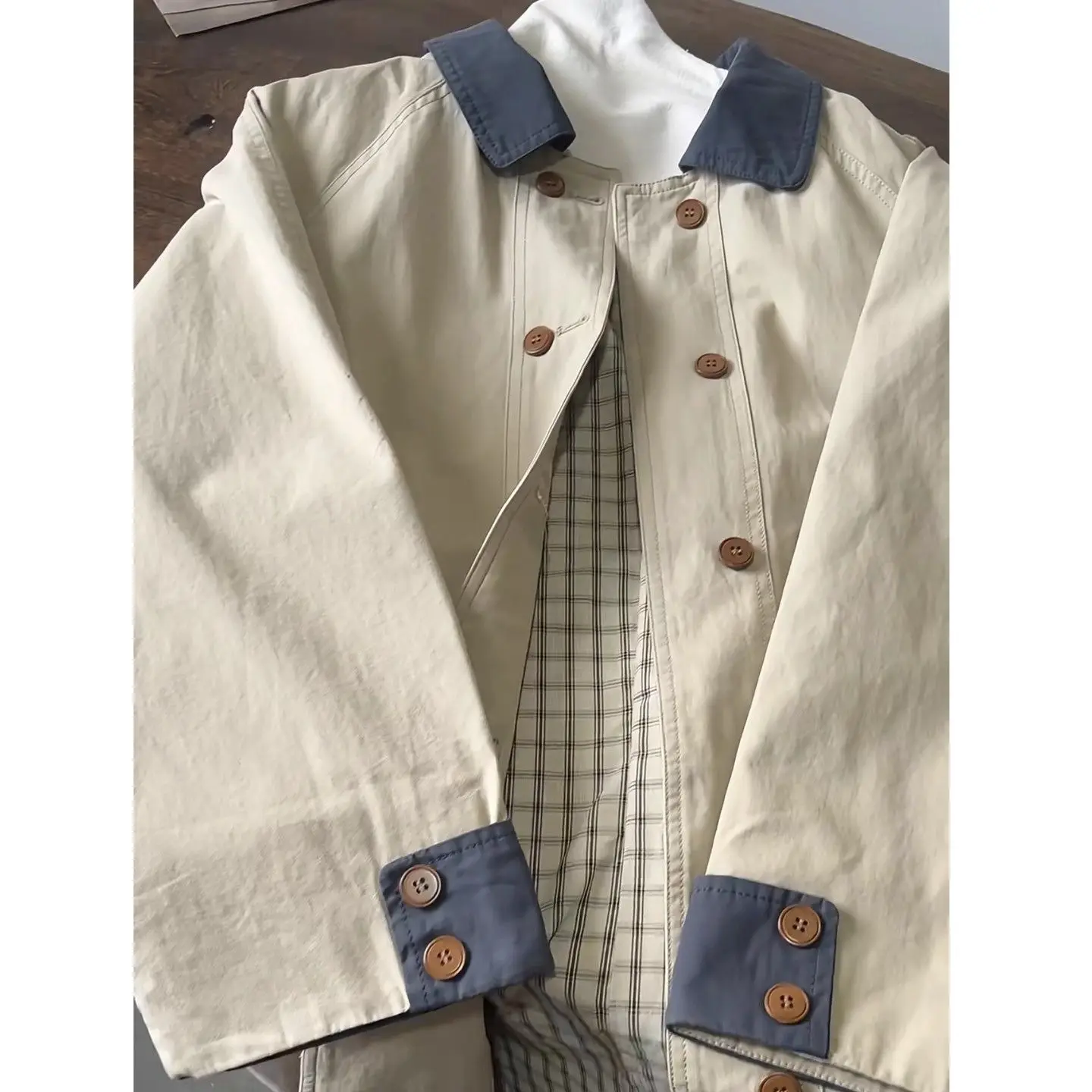 Khaki The New Trench Coat For Autumn 2026 Women's Small Mid-Length Models Are Popular For Korean Thin Models Lining Jacket