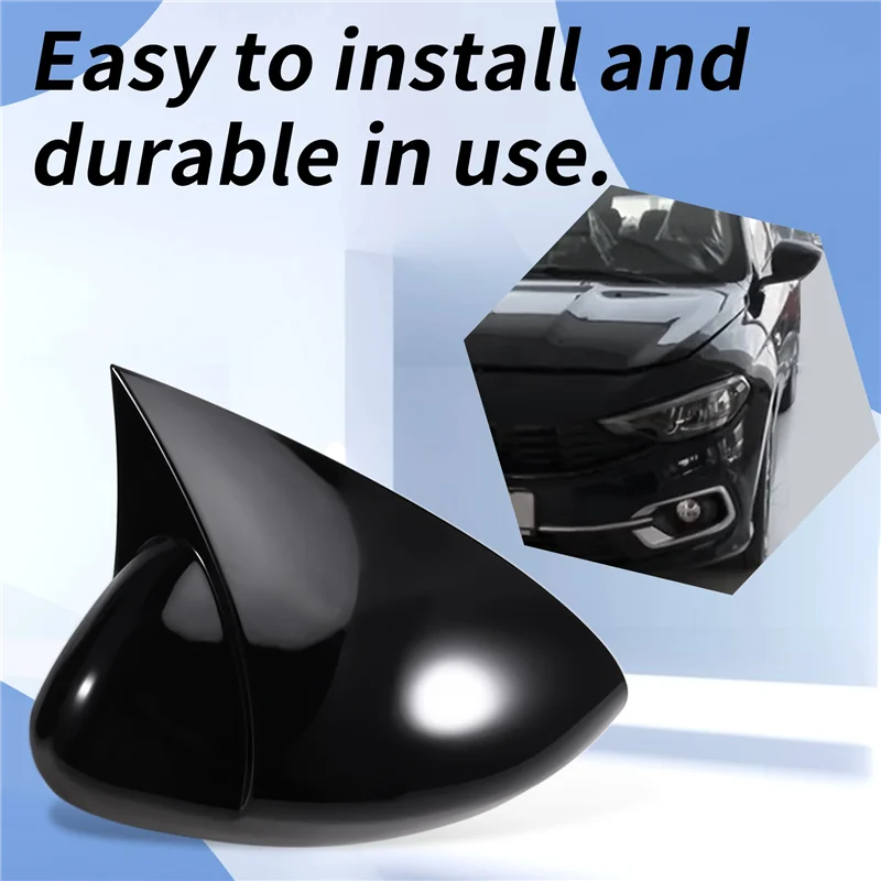 

NEW-Car Rearview Mirror Protective Cover ABS Horn Rearview Mirror Shell For Fiat Egea 2016-2023