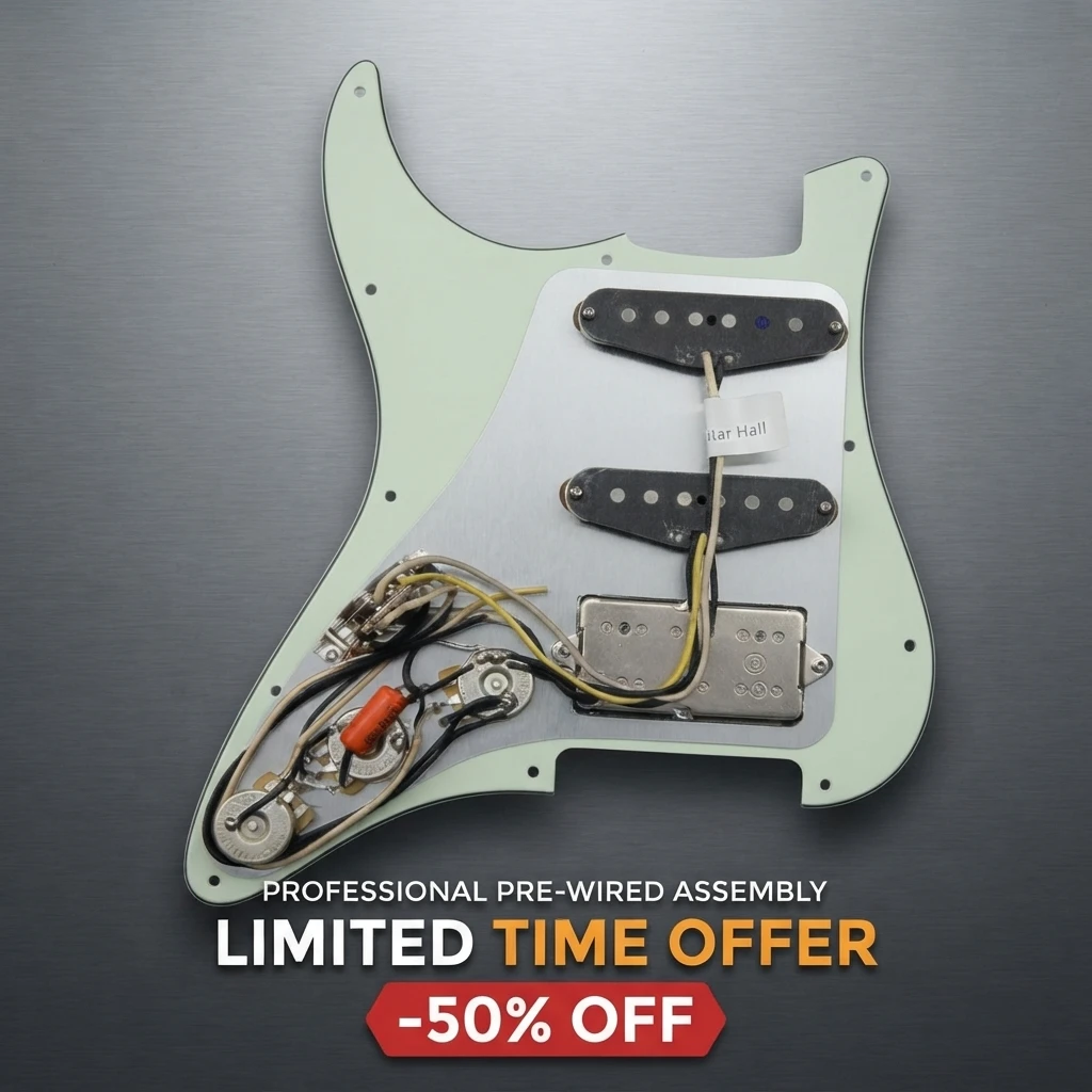 TEXAS-ST Electric Guitar Dual Coil Pickup Wired Load Pre Wired SSH with Alnico Magnets Cream For Shell for Strat Replacement