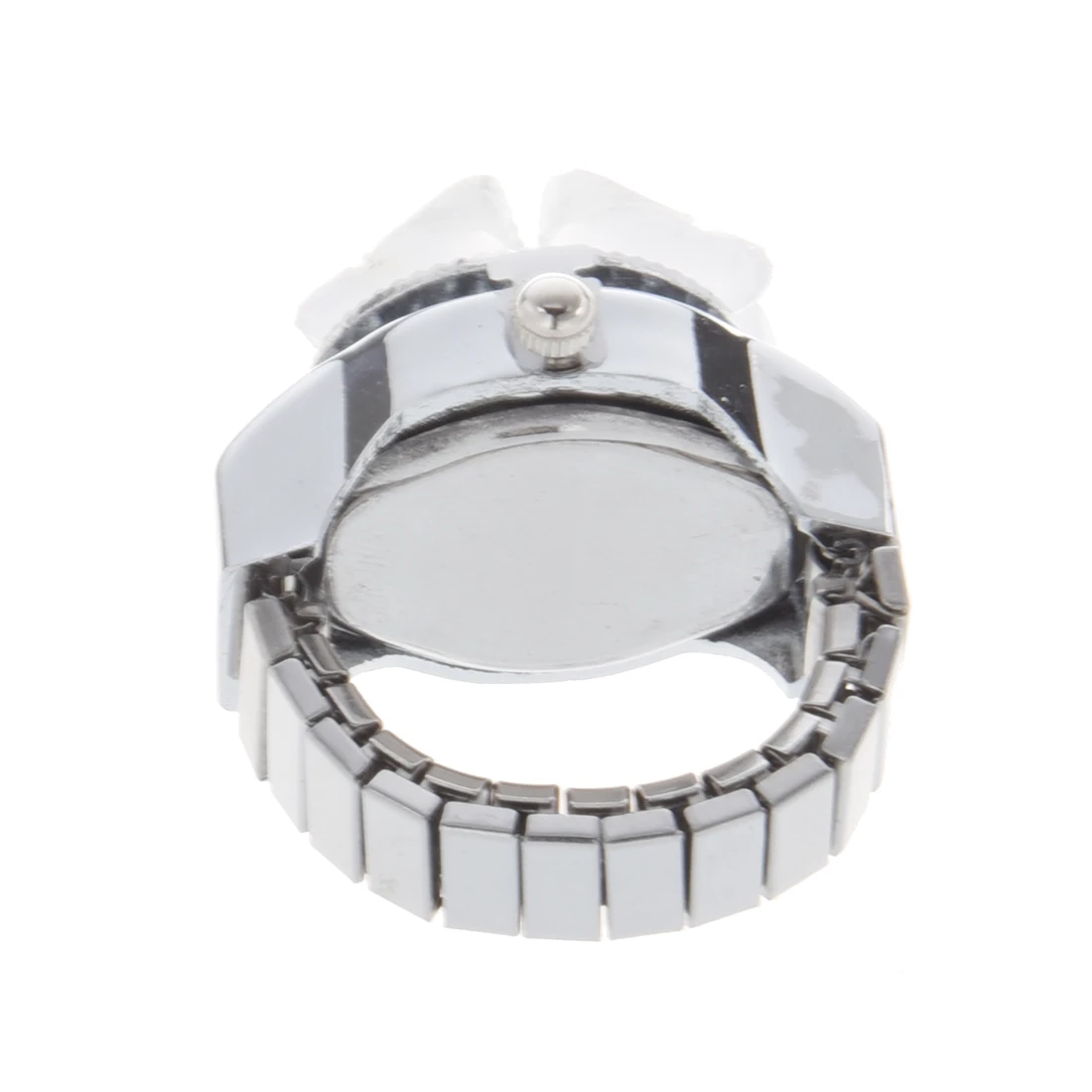 White Clover Round Dial Finger Ring Quartz Watch For
