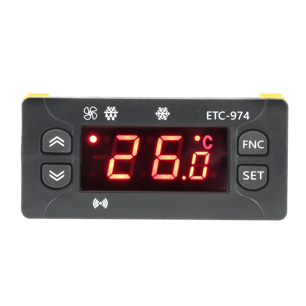 

ETC-974 Temperature Controller High Precision Sensor -50~110℃ Defrosting Heating Control Thermoregulator DC12V/24V AC110V/220V