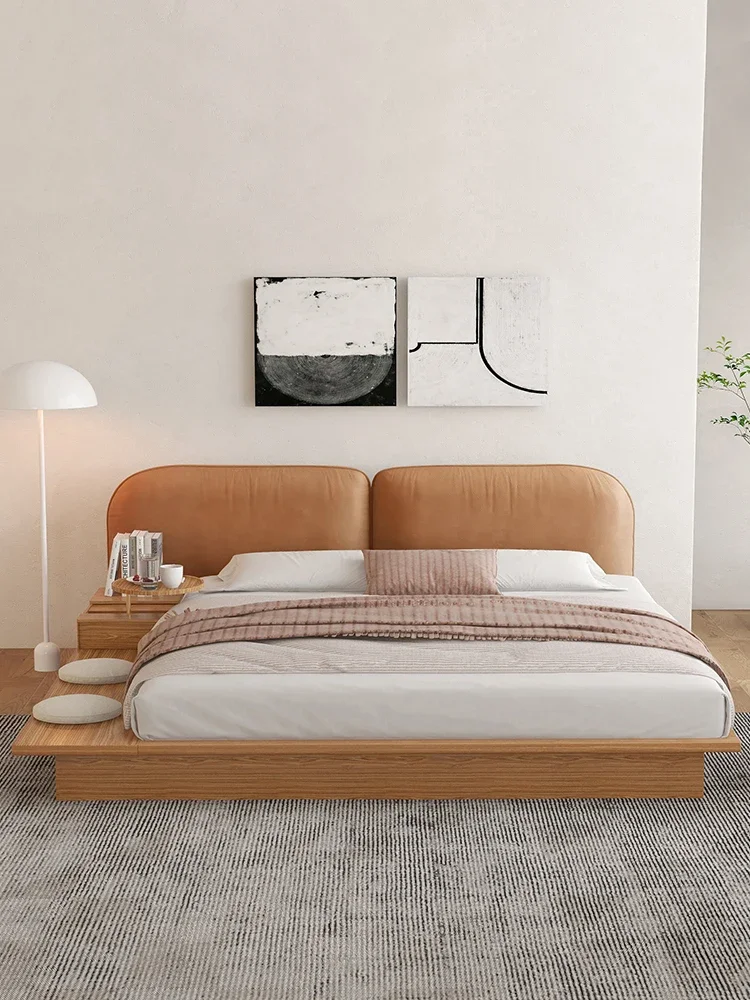 2025 new Japanese-style tatami bed box storage bedroom double soft bag bed