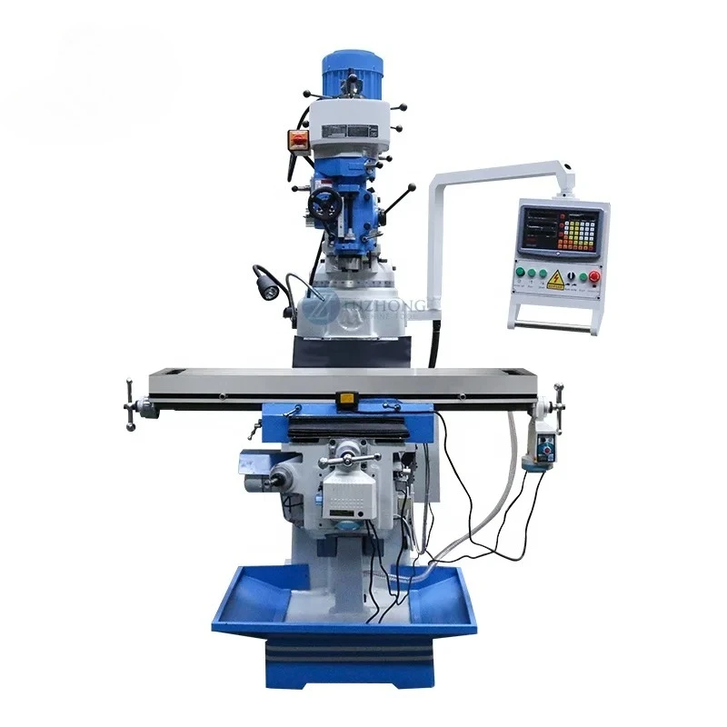 Luzhong X6325 R8 Spindle Automatic Large Worktable Dual Spindle Horizontal Axis Vertical Turret Milling Machine 220V Manual Mill