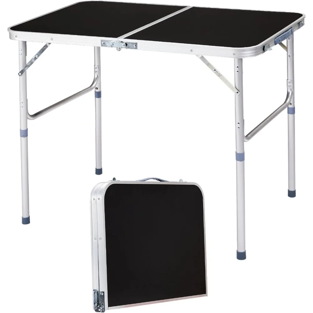 

3ft Camping Tables Fold Up Lightweight, Folding Table Camping Table for Outdoor Camp Picnic Beach RV Backyards Kitchen BBQ, Port