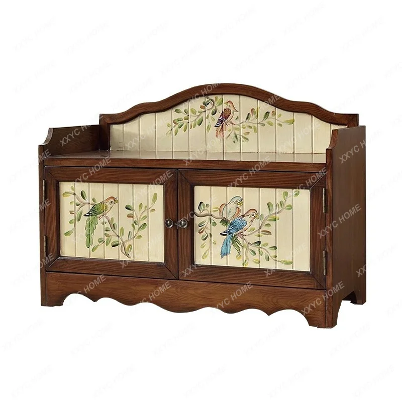 Multi-Functional Solid Wood Storage Cabinet Hallway Partition Hall Cabinet Simple Storage Shoe Cabinet