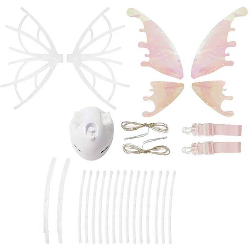 B14C أجنحة قزم كهربائية متوهجة أجنحة الملاك أجنحة الفراشة مع موسيقى خفيفة فستان الهالوين ديكور حفلة عيد ميلاد سعيد