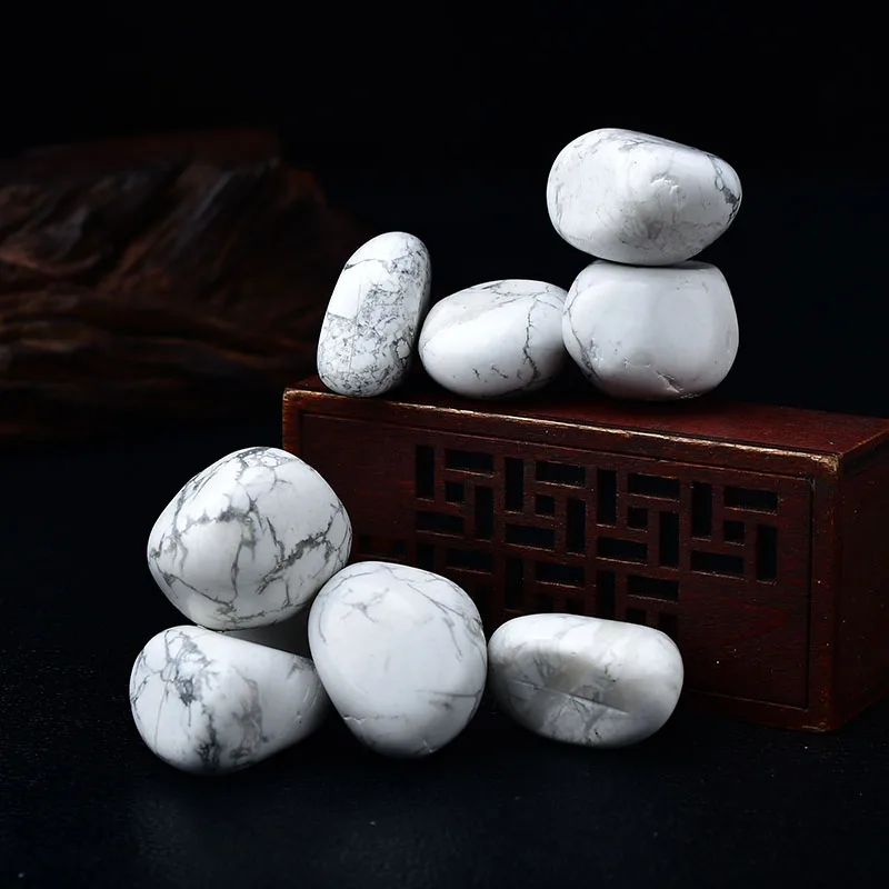 Natural White Howlite Raw Stone Rough Quartz Crystal Reiki Healing Gemstone Mineral Specimen Home Decoration