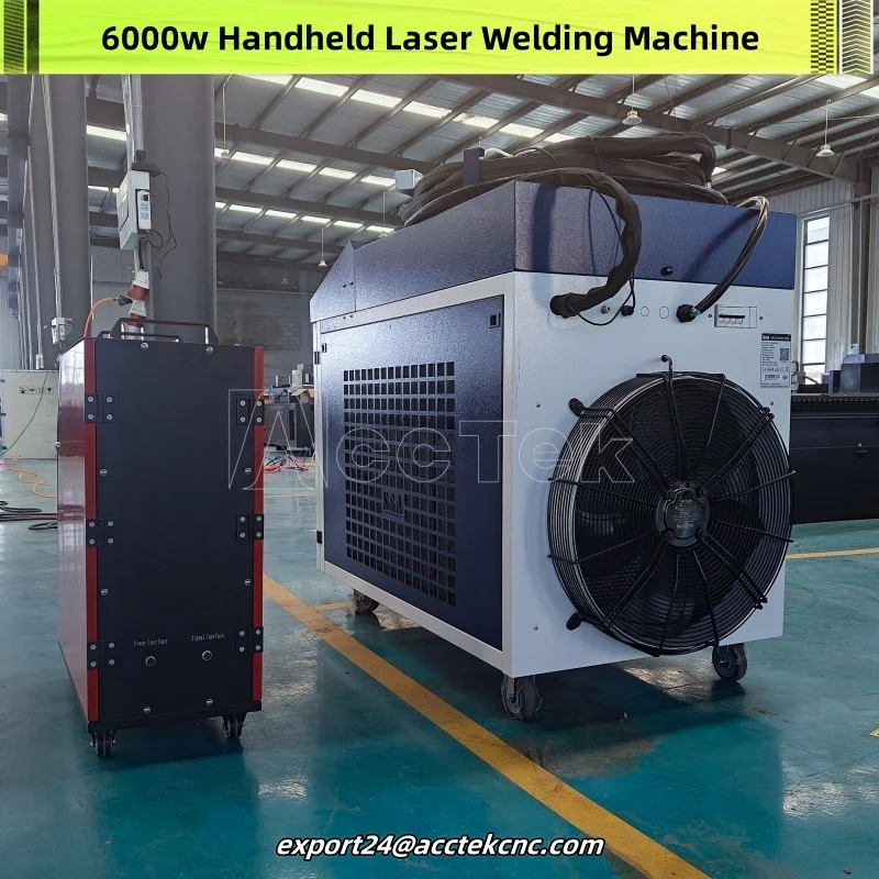 เครื่องเชื่อมเลเซอร์ต่อเนื่อง 6000W เครื่องเชื่อมเลเซอร์ไฟเบอร์ขนาดเล็กชนิดมือถือสําหรับเหล็ก อลูมิเนียม เหล็ก ฯลฯ