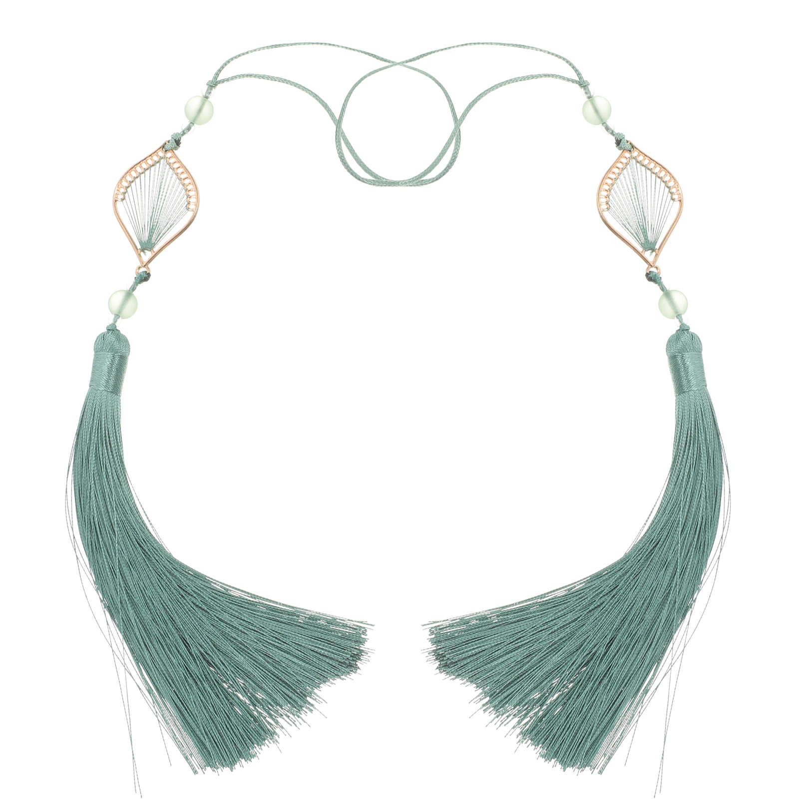 

2pcs Diamond-Shaped Polyester Tassel for Curtain Door Handle Decoration DIY Craft Making Non-Fading Fall Green