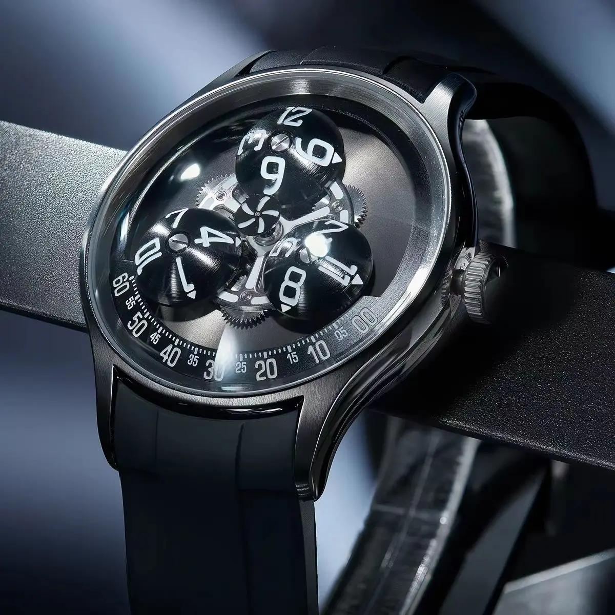 OBLVLO Men Automatic Watch 41mm Mechanical Wristwatch Luminous 50m Waterproof Sapphire Mirror Rotatable Starwheel Dials
