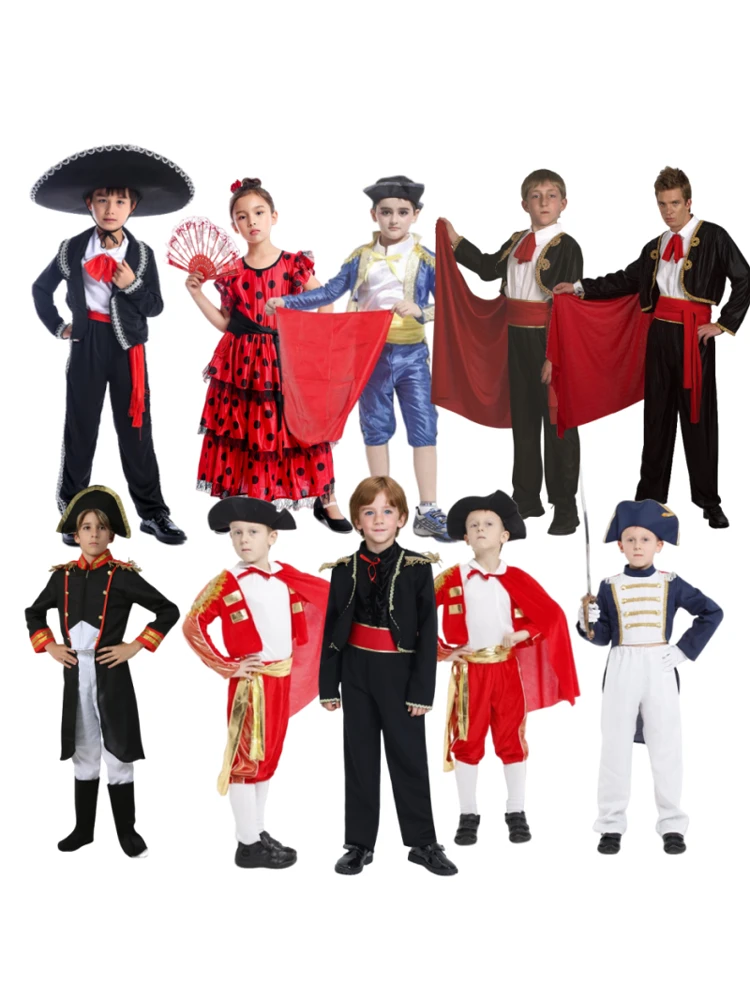 

loween Bullfighter Dance Costume Performance Suit Adult Napoleon Soldier Outfit Women's National Stage Costume Polyester S...