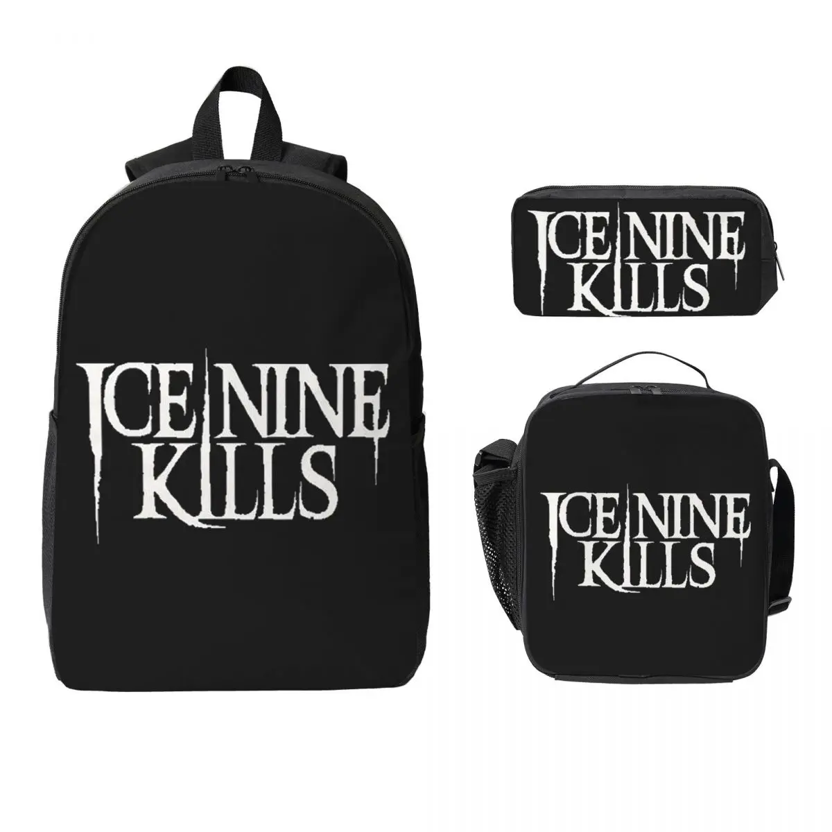 

Ice Nine Kills Backpack Student Boys Girls BookBag School Bag Computer Shoulder Bags 3ps Insulated Lunch Bag Pencil Case