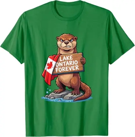 Lake Ontario Forever Otter Animals Flag Lustiges Anti-Lake-America T-Shirt Y2k Pro Lake Ontario Beaver Grafik-T-Shirt für Männer Jungen – Detail 26
