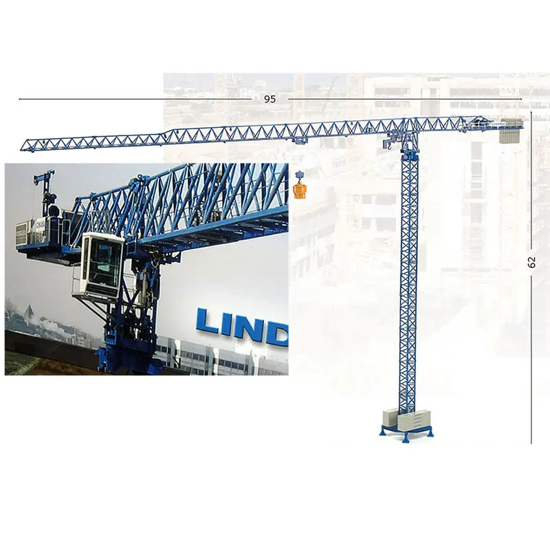 1/87 Ho Scale Lindencomansa Alloy Tower Crane Model Building Site Miniature Scene Layout Train Model Sand Table Landscape Gift