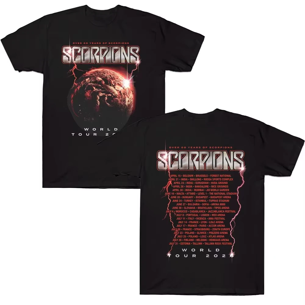 Scorpions 2026 Homecoming Tour Heavy Metal Cotton Crew Neck Short Sleeve Fashion Comfortable Women And Men T-Shirt