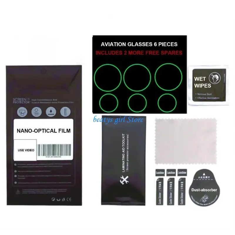 

C7AB Protective Film Lens Protectors Glass Film Sweat-proof Explosions Proof for Avata 2 with Auxiliary Tool Set