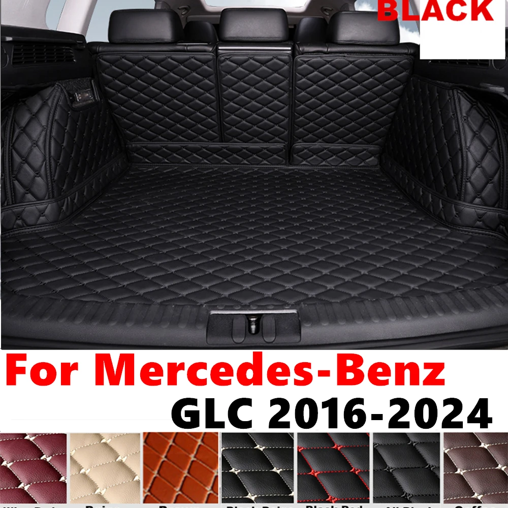 Full Set XPE Car Rear trunk mat for Mercedes-Benz GLC 2024 2023 2022 2021-2016 Cargo Liner Protect Cover Tail Boot luggage Pad