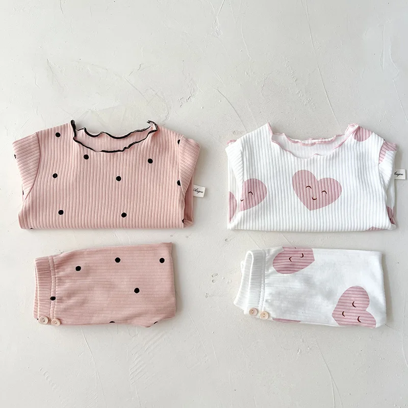 MILANCEL – ensemble pyjama pour bébé, imprimé à pois, vêtements de nuit pour filles, tenue d\'intérieur, printemps 2023