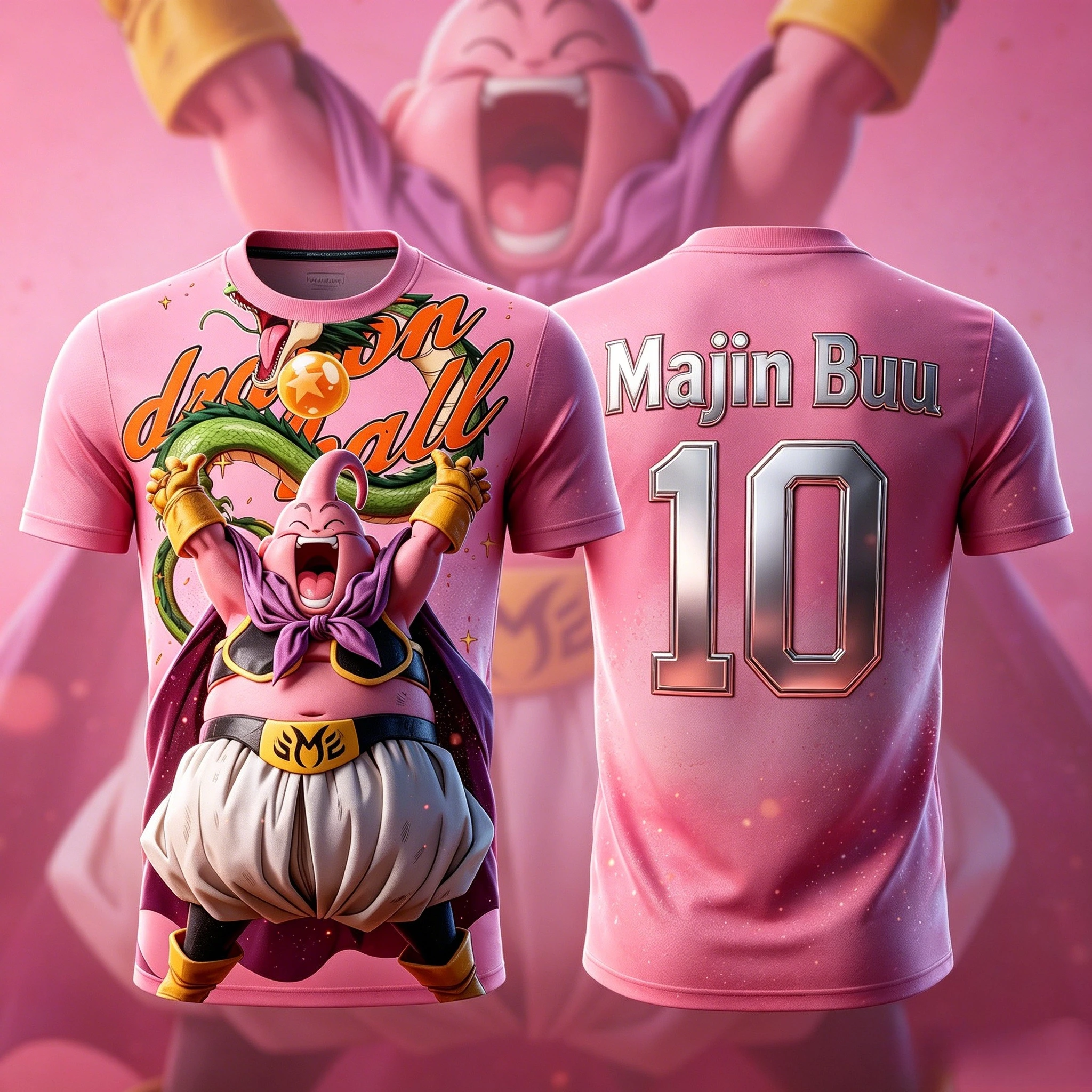 2026 New Adult Men's NO.10/7 Majin Buu 3D Printed Football Jersey T-Shirt Kids Anime T-Shirt Special Kids Jersey Breathable Y2k - view 2