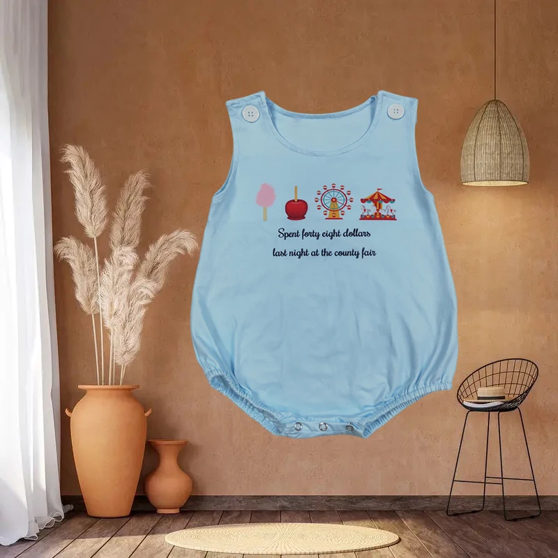 

C8.14 Летняя детская оптовая продажа, горячая Распродажа, бутик в западном стиле, детская одежда для новорожденных, парковые комбинезоны без рукавов для маленьких мальчиков