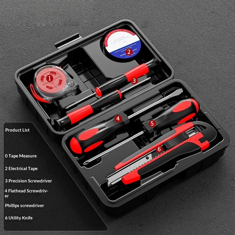Huishoudelijk handgereedschap Combinatieset Huishoudelijke reparatie Hardware-instrumenten Schroevendraaier Moersleutel Hamer Punttang Binnenzeskant
