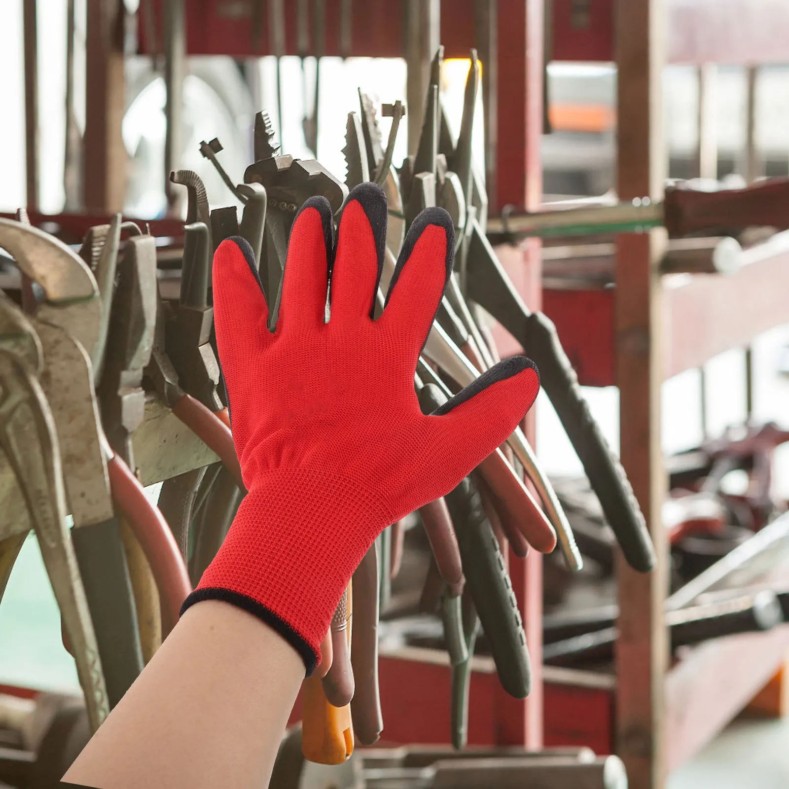 

3 Pairs Nitrile Coated Rubber Garden Gloves Breathable Grip Work Utility Multipurpose Proof Safety Hand Protection For
