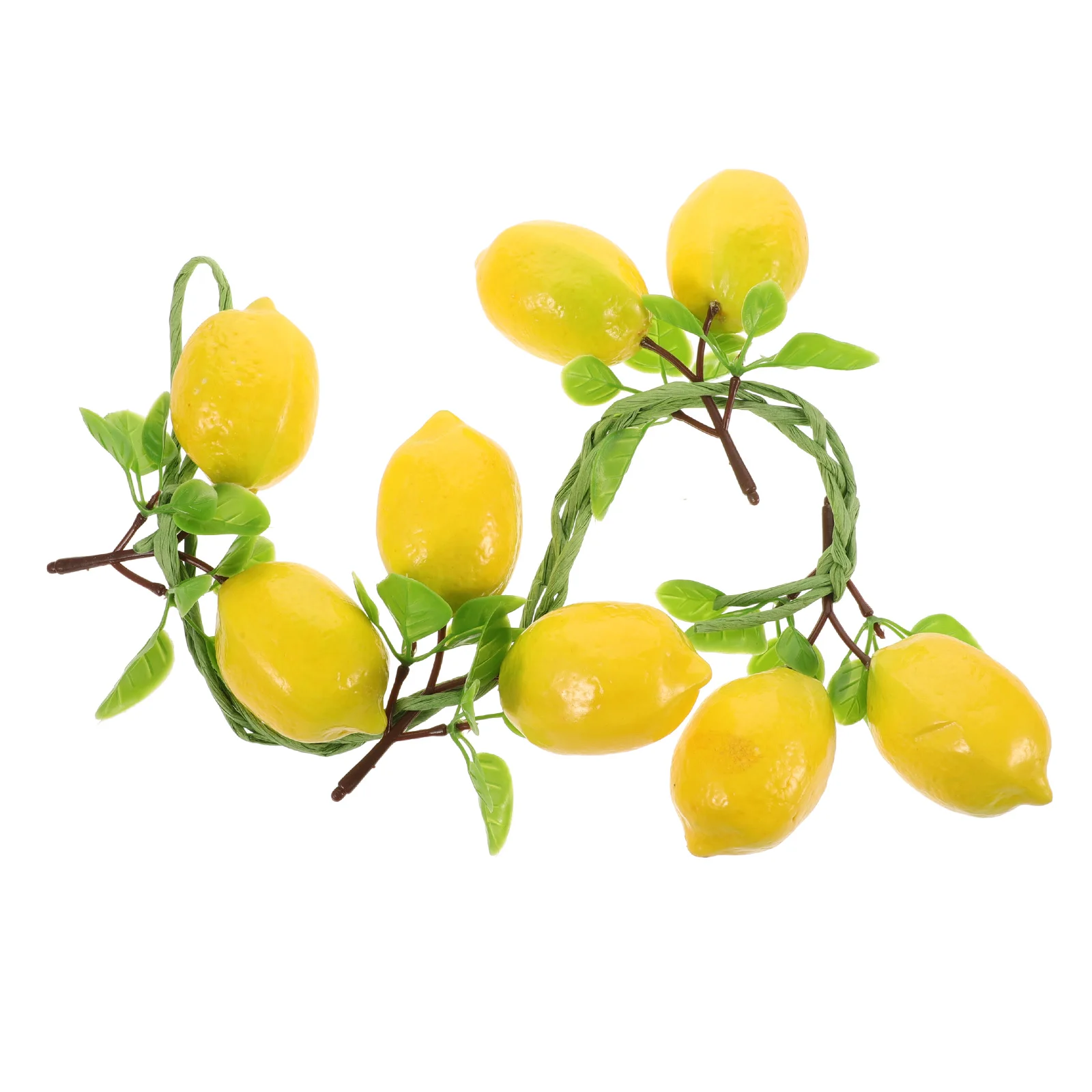 

8 Heads Simulation Lemon String Artificial Faux Lemons Decor Yellow Plastic Fruit Centerpieces Tables Home Decor