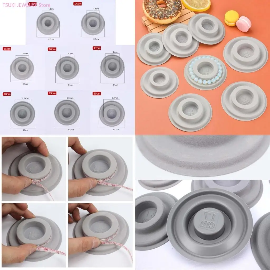 

62KE 8pcs Bead Board Bracelets Beading Round Tray Measuring Tool for DIY Jewelry Making Accessory