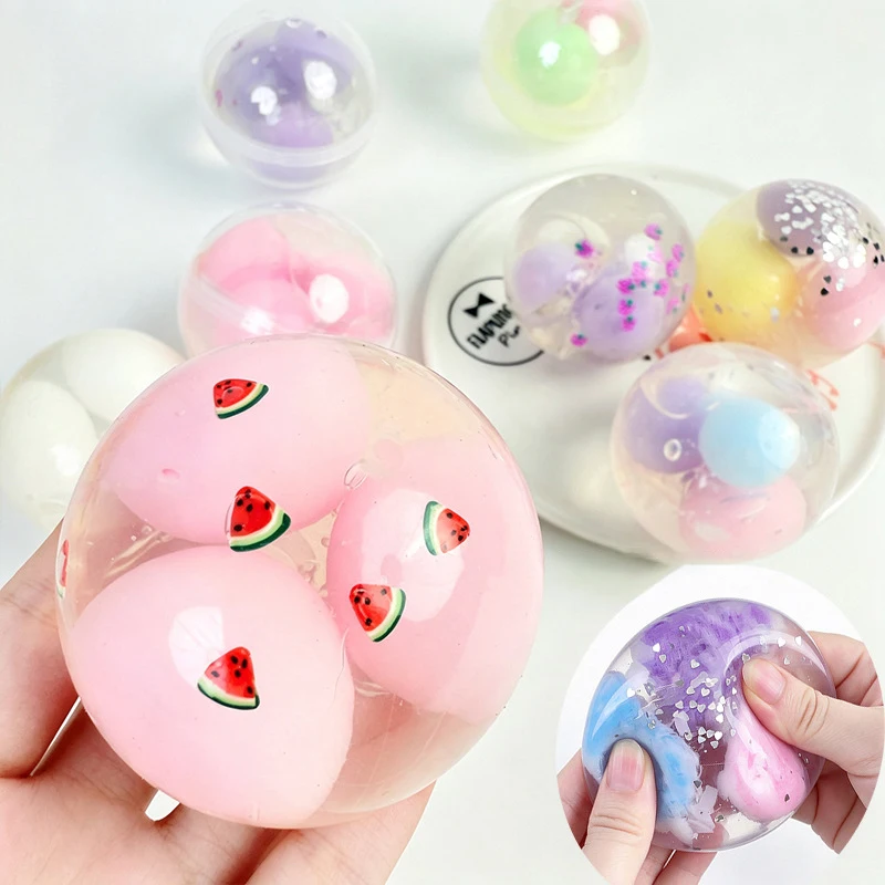Simulated Crispy Macaron Dumpling Squeeze Toy Stress Ball Crispy Wax Fun Crunch Sound Squishy Fidget For Adult Stress Relief Toy