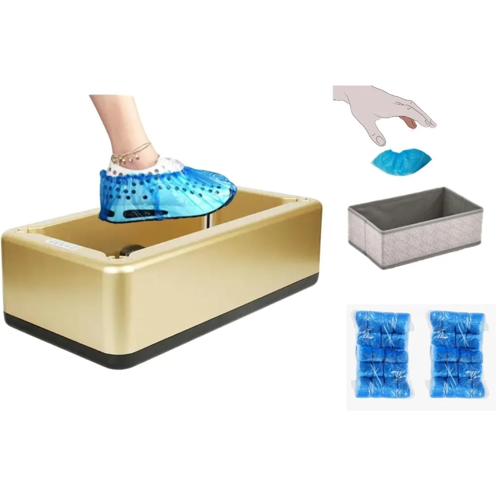 Automatic Shoe Cover Dispenser Machine with 200 disposable shoes cover for Home, Office, Hospital, with Foldable Fabric Storage