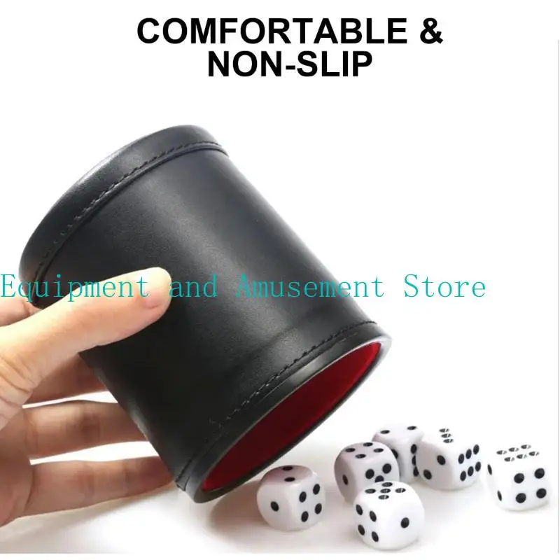 Y1UC PU Dices couro Copa Dices entretenimento Shake Container Most Dices Game Bar Party Table Board Dices Game Part