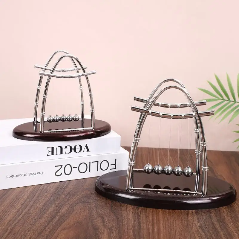 Newton Cradle Balance Ball Pendulum Toy Metal Swing Balls Physics Science Desktop Decor Ornament For Office Home Tabletop