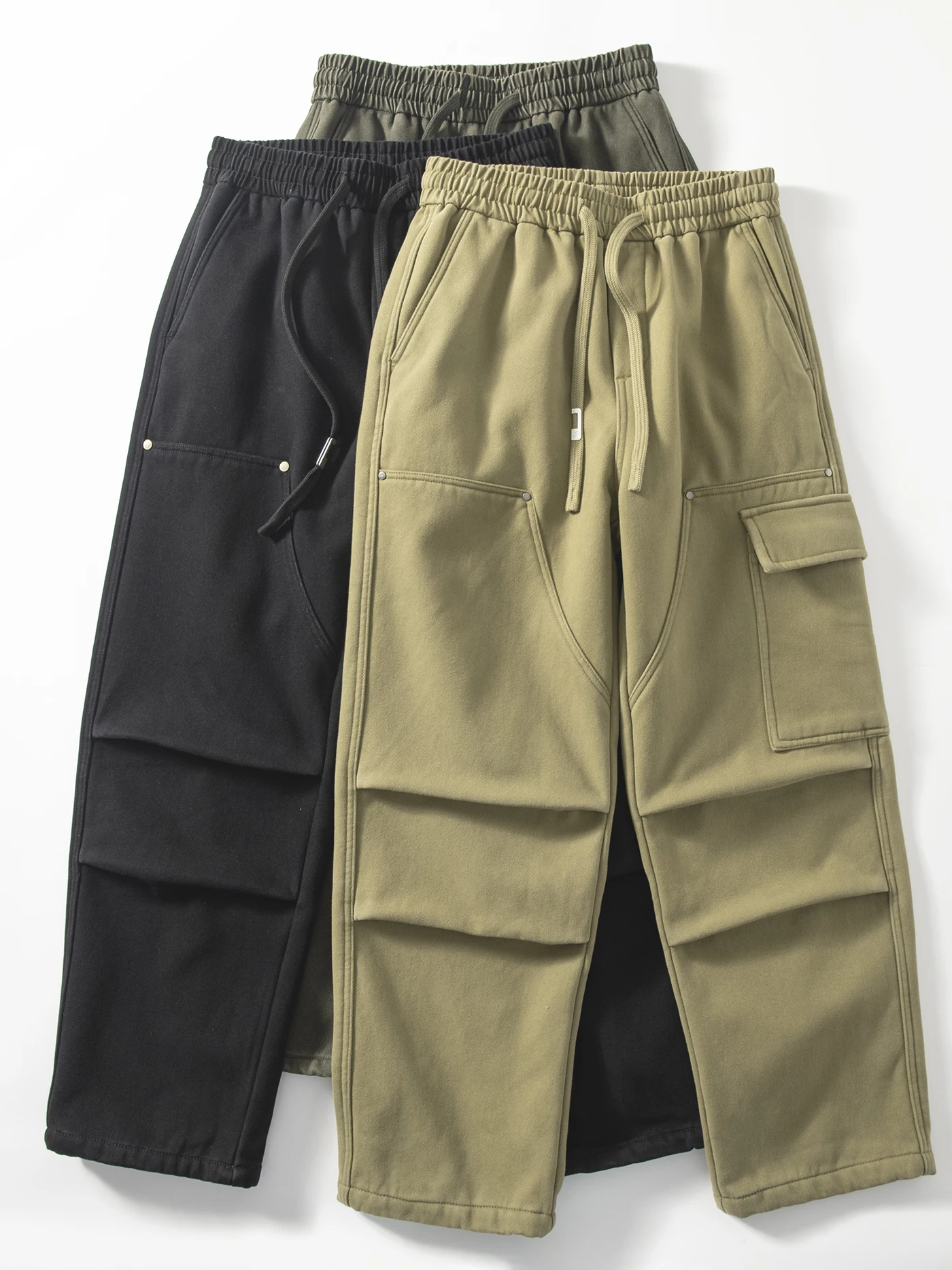 

Мужские зимние утепленные рабочие брюки из хлопка с флисовой подкладкой, прямого кроя, свободные, для лесозаготовительных работ