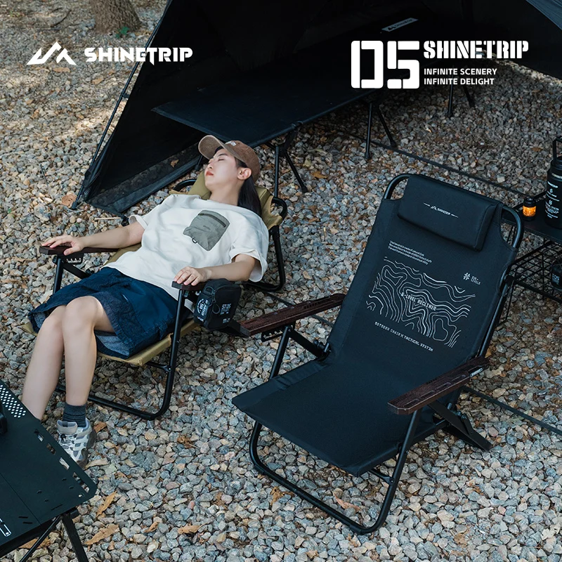 Outdoor Folding Camping Chair ShineTrip 6‑Position Adjustable