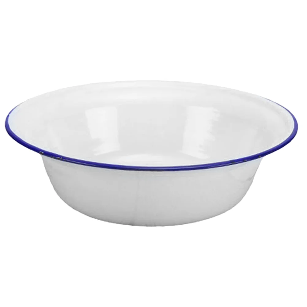 Ramen Bowl with Lid Old-fashioned Enamel Home Curled Edge Vegetable and Fruit Basin Soup Bowls Casserole Trifle Mixing